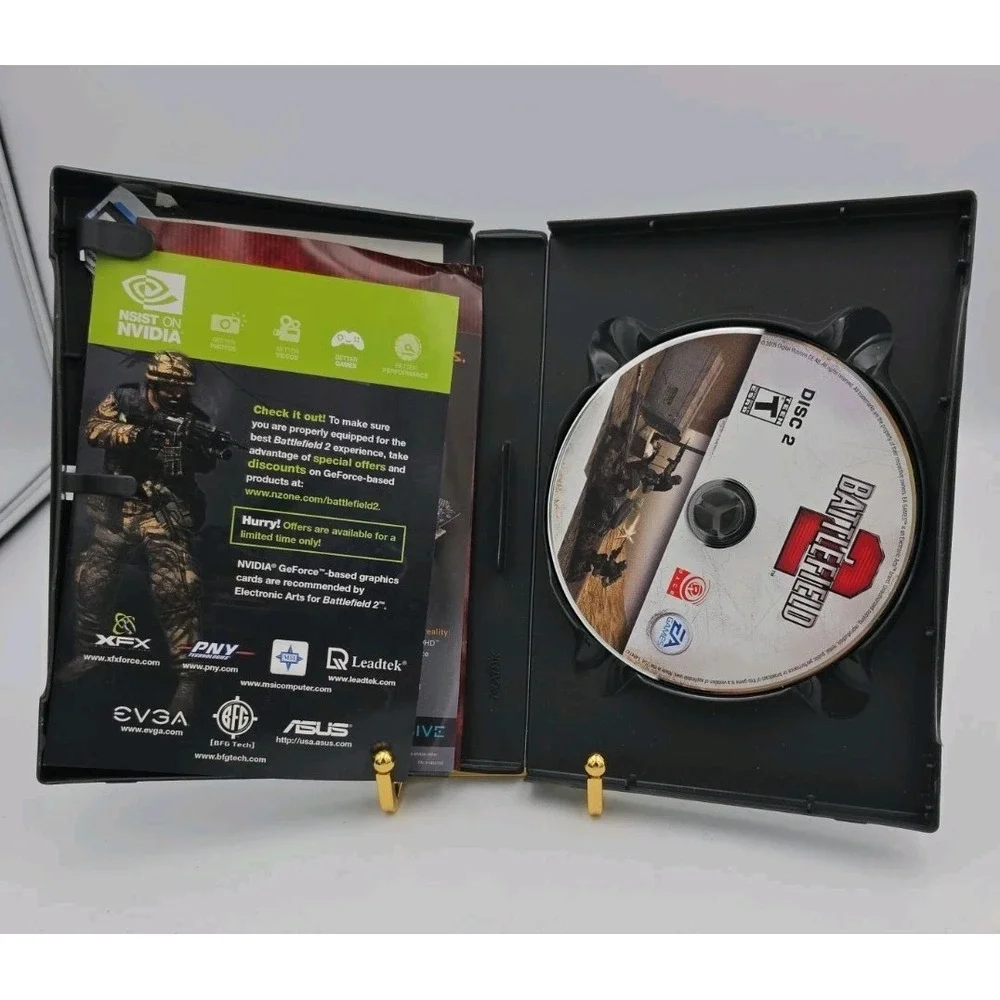 Battlefield 2 PC 2005 EA Games Case and Disks 2 & 3 Only No Disk 1 Included